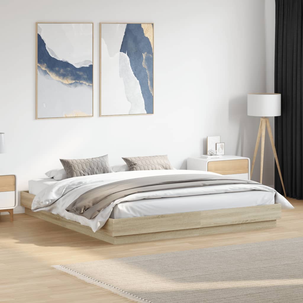 JUNG Vida Bettgestell Sonoma-Eiche 200x200 cm Holzwerkstoff