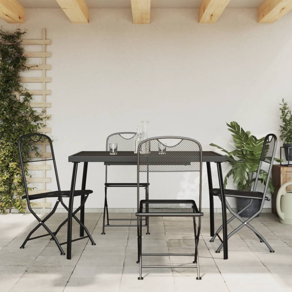 JUNG Vida 5-tlg. Garten-Essgruppe Anthrazit Streckgitter