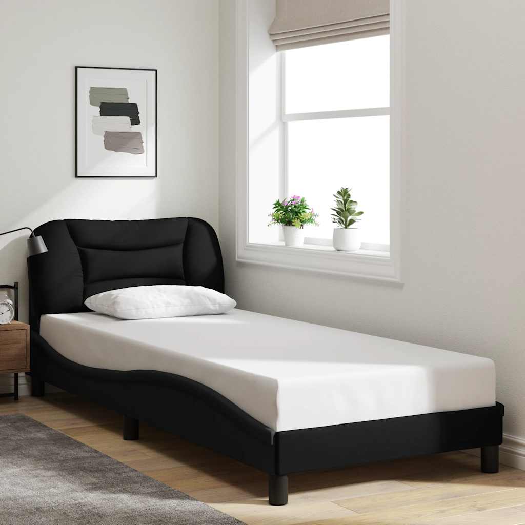 JUNG Vida Bettgestell ohne Matratze "Hvar" Schwarz 90x200 cm Stoff