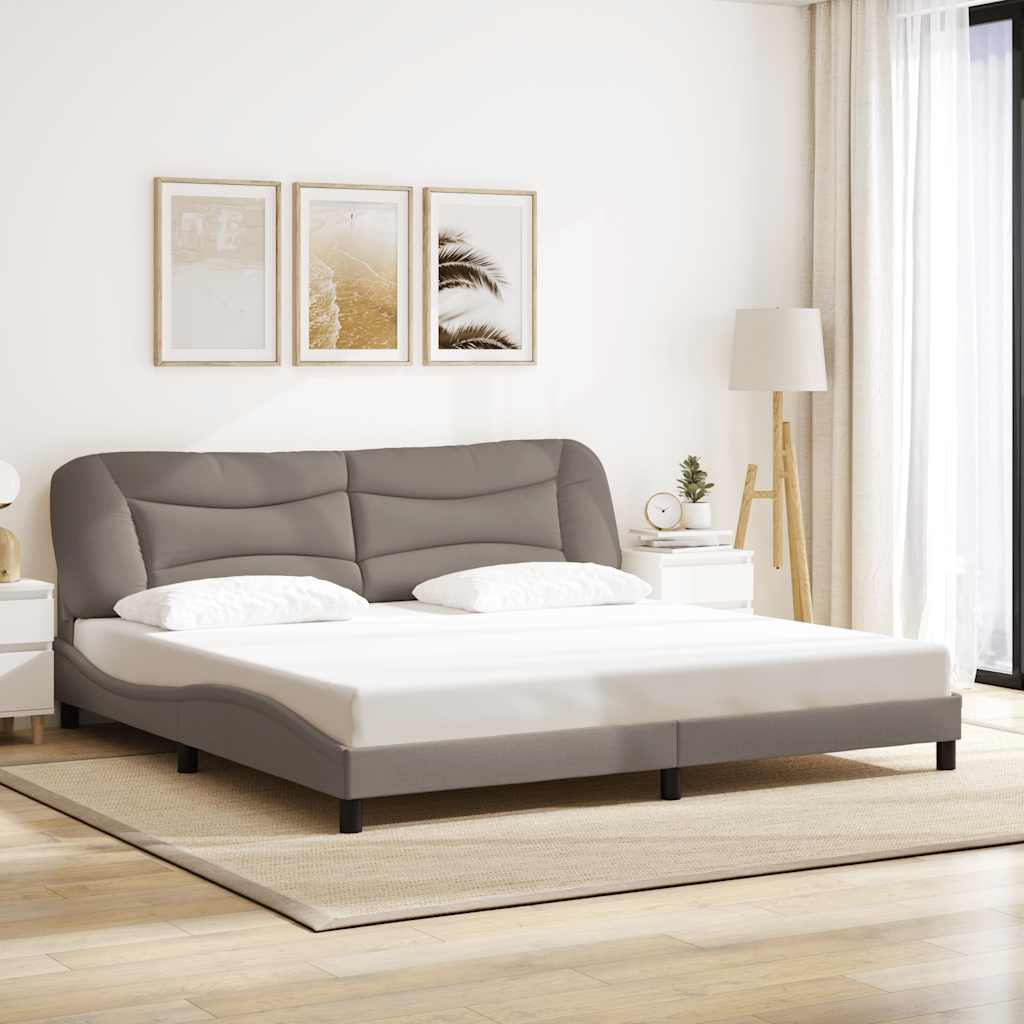 JUNG Vida Bettgestell ohne Matratze "Hvar" Taupe 200x200 cm Stoff