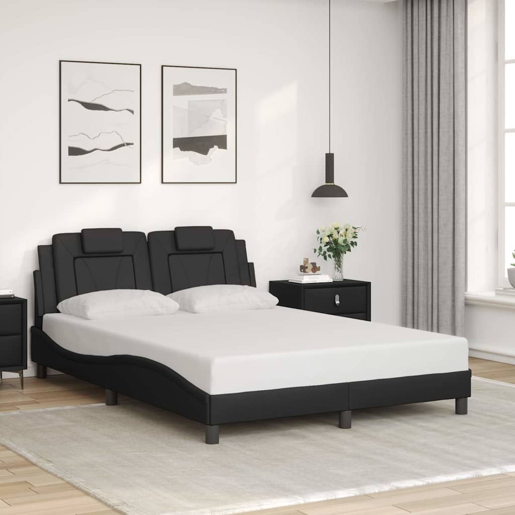 JUNG Vida Bettgestell "Viana" ohne Matratze Schwarz 120x200 cm Kunstleder