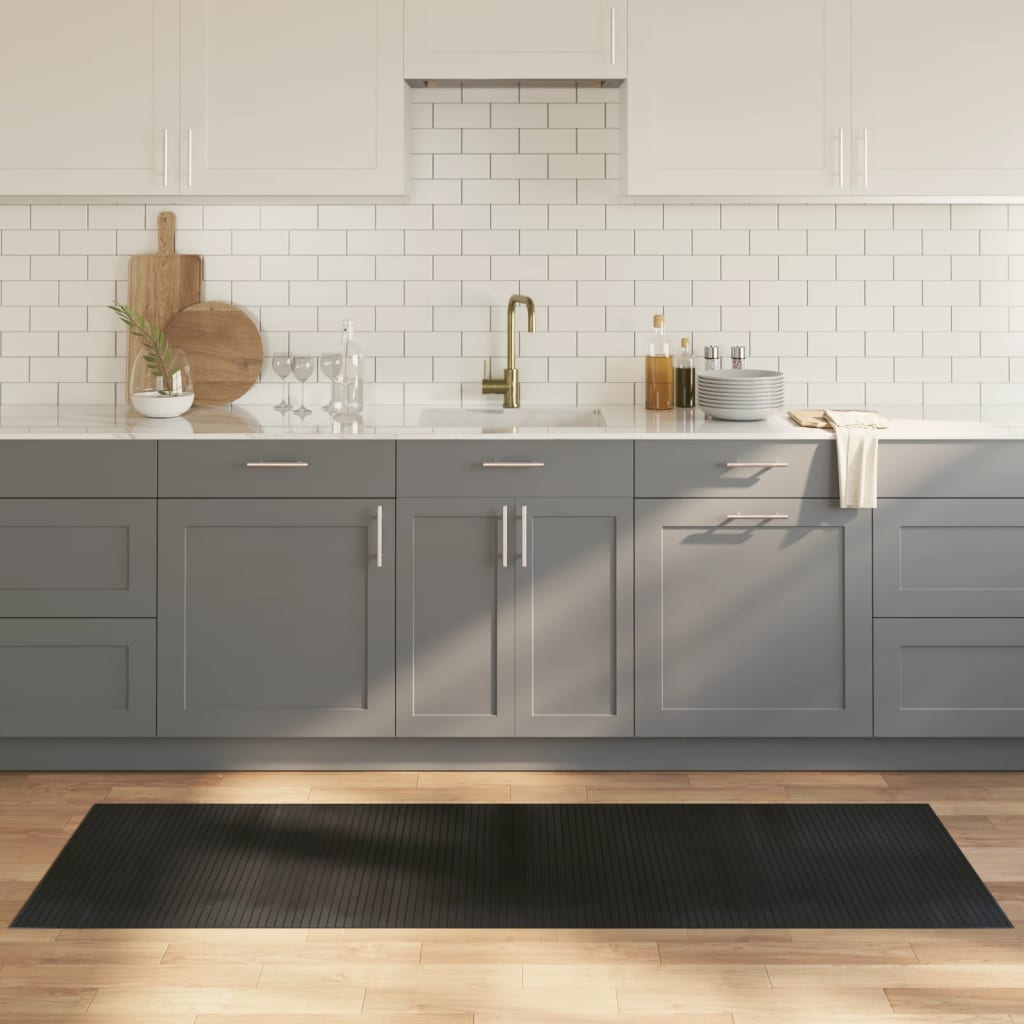 JUNG Vida Teppich Rechteckig Schwarz 70x200 cm Bambus