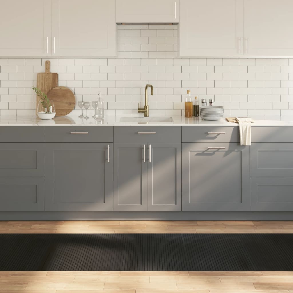 JUNG Vida Teppich Rechteckig Schwarz 70x300 cm Bambus