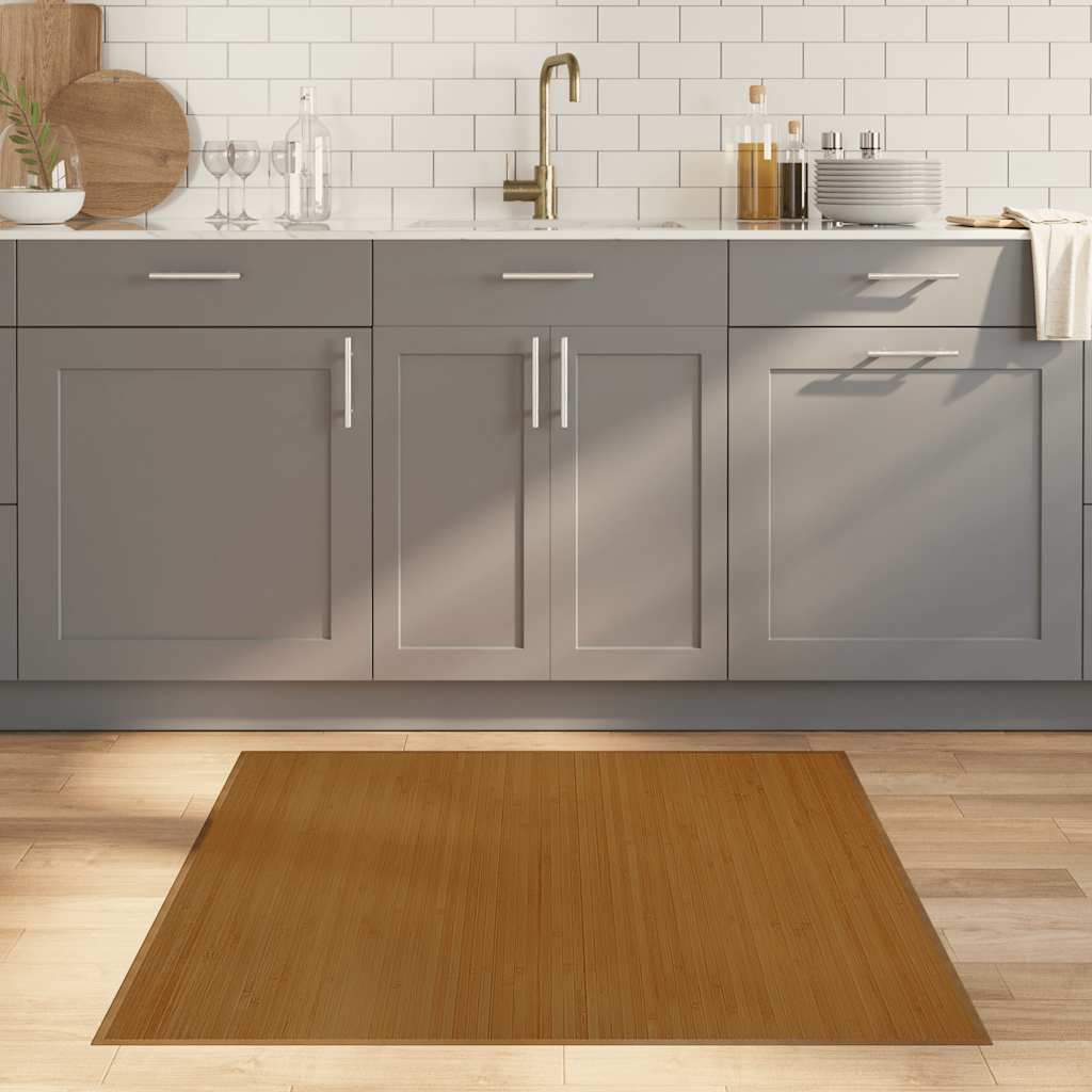 JUNG Vida Teppich Quadratisch Braun 100x100 cm Bambus