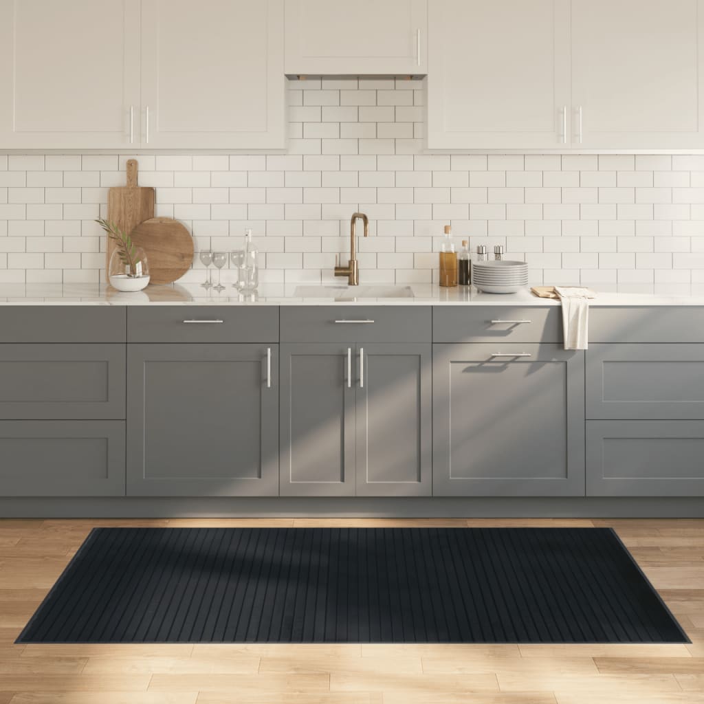 JUNG Vida Teppich Rechteckig Grau 100x200 cm Bambus