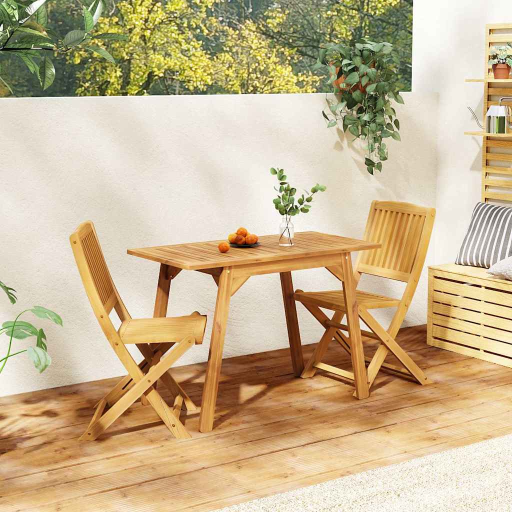 JUNG Vida 3-tlg. Balkon-Set Massivholz Akazie