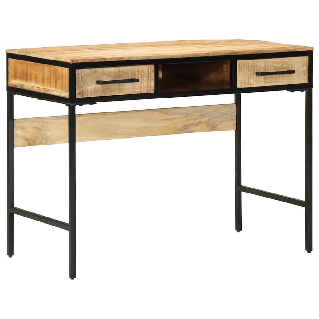 JUNG Vida Schreibtisch mit Regal Braun 100 x 50 x 75 cm Massivholz Mango