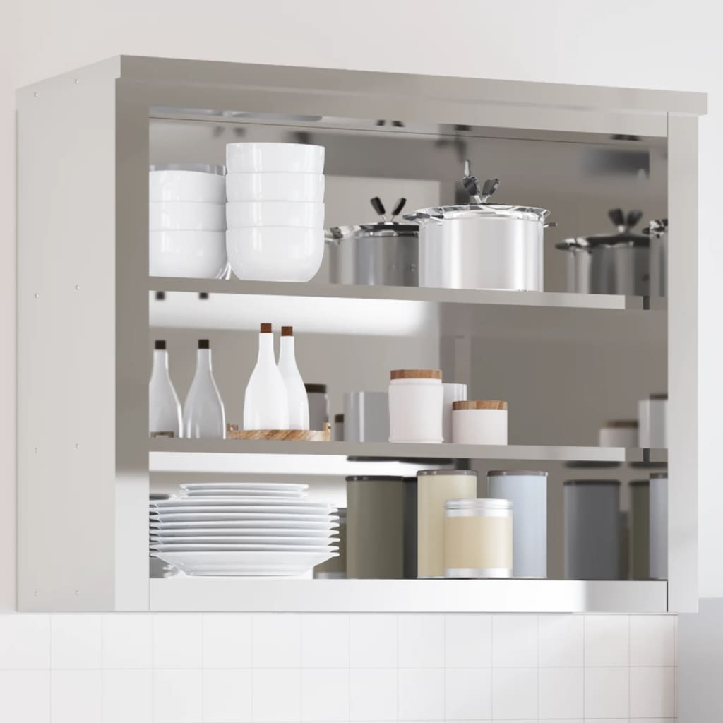 JUNG Vida Küchen-Wandschrank mit Ablagen Edelstahl