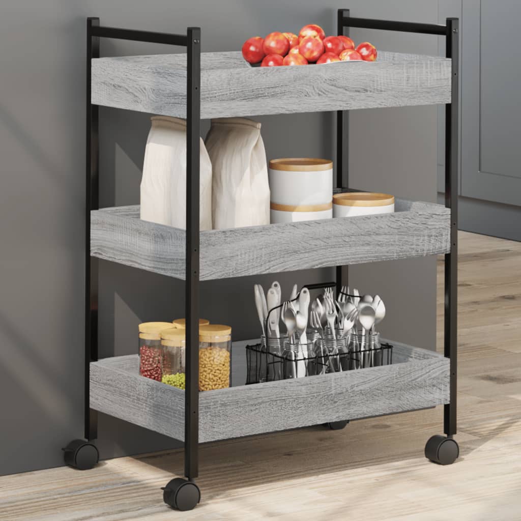 JUNG Vida Küchenwagen Grau Sonoma 50x30x70 cm Holzwerkstoff