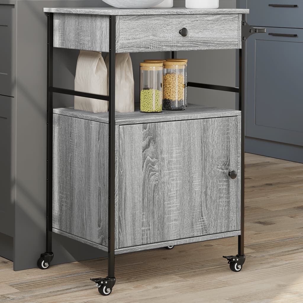 JUNG Vida Küchenwagen Grau Sonoma 56x43x89,5 cm Holzwerkstoff