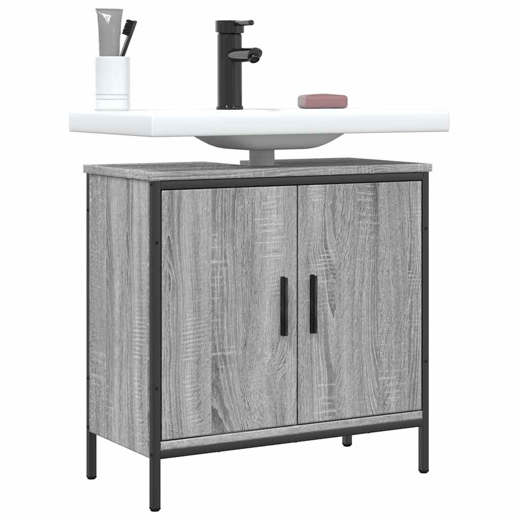 JUNG Vida Waschbeckenunterschrank Grau Sonoma 60x30x60 cm Holzwerkstoff