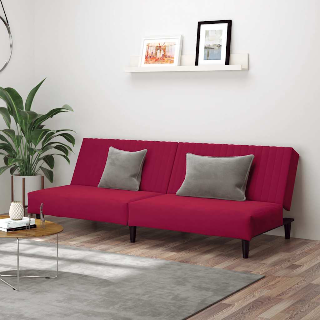 JUNG Vida Schlafsofa 2-Sitzer Weinrot Samt