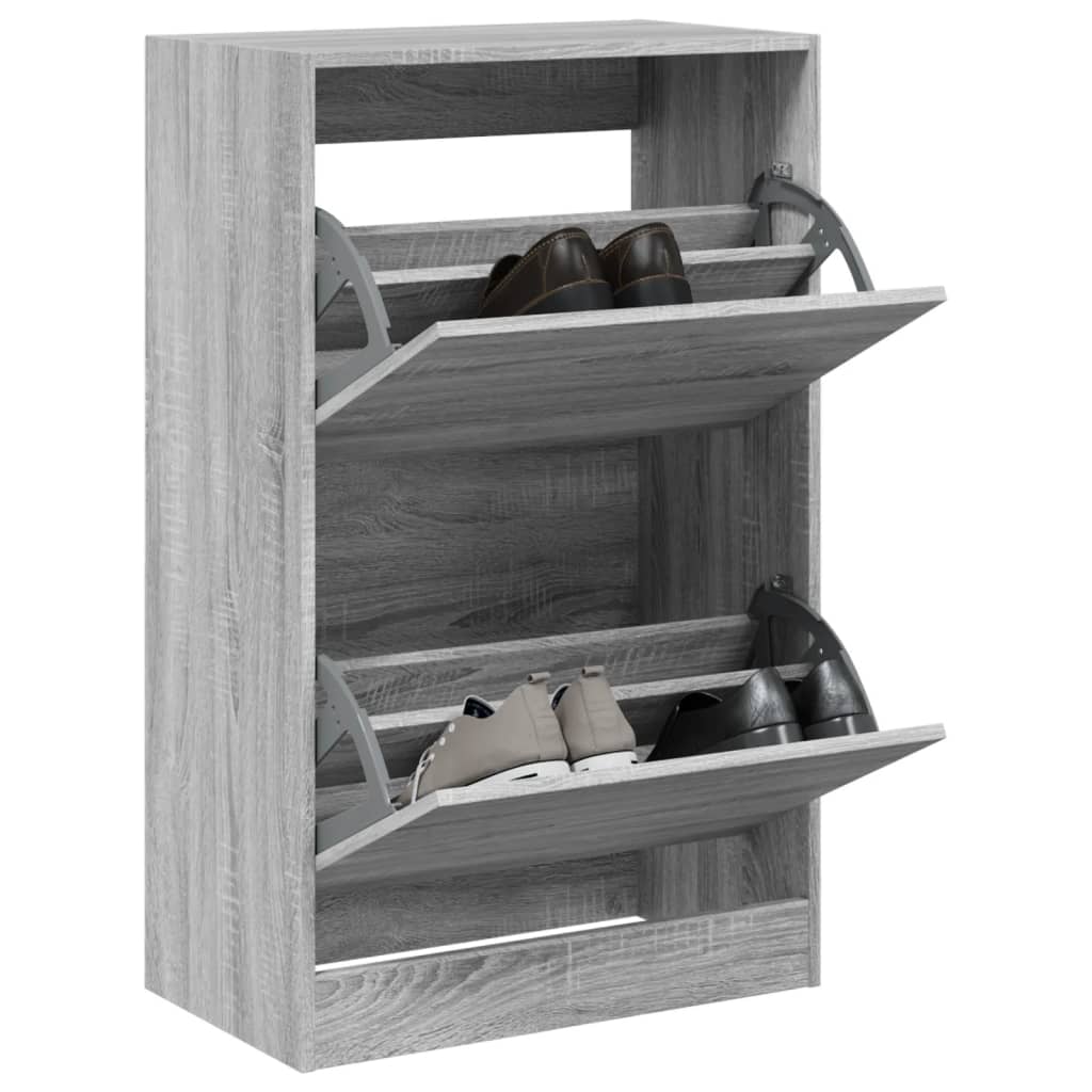 JUNG Vida Schuhschrank Grau Sonoma 60x34x96,5 cm Holzwerkstoff