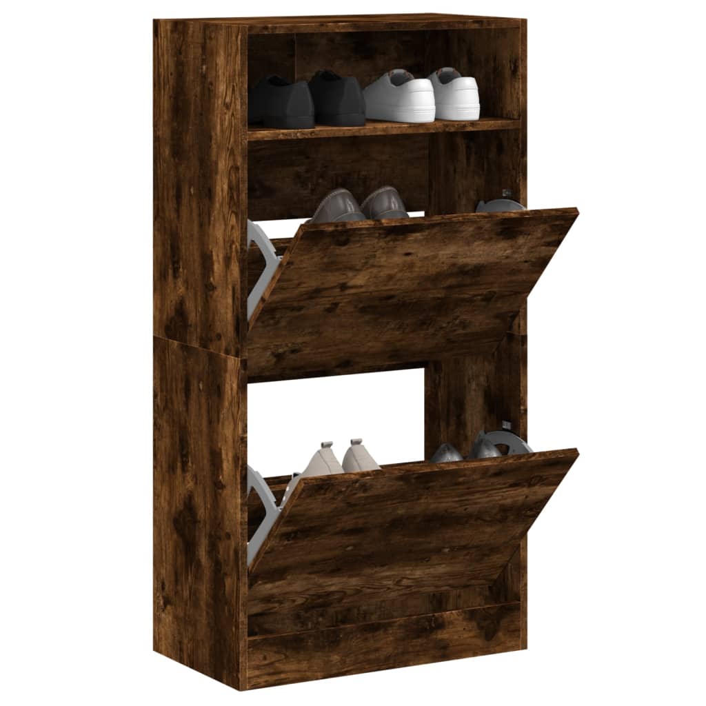 JUNG Vida Schuhschrank Räuchereiche 60x34x116 cm Holzwerkstoff