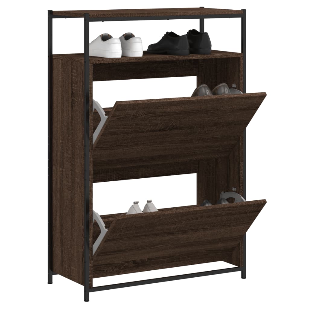 JUNG Vida Schuhschrank Braun Eichen-Optik 75x34x112 cm Holzwerkstoff