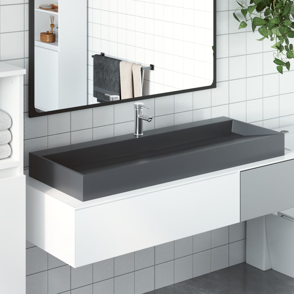 JUNG Vida Waschbecken 120x46x11 cm Mineralguss/Marmorguss Anthrazit