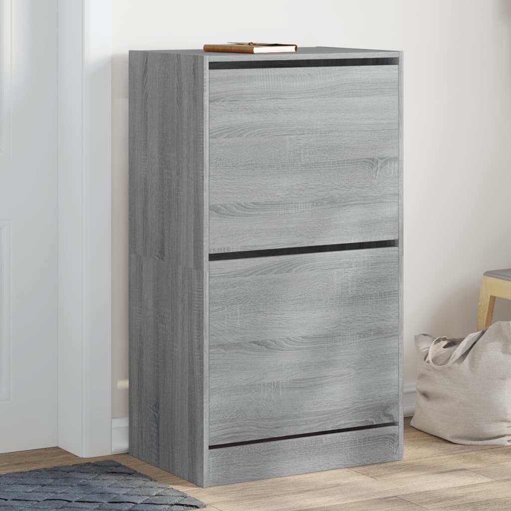 JUNG Vida Schuhschrank mit 2 Klappen Grau Sonoma 60x42x108 cm