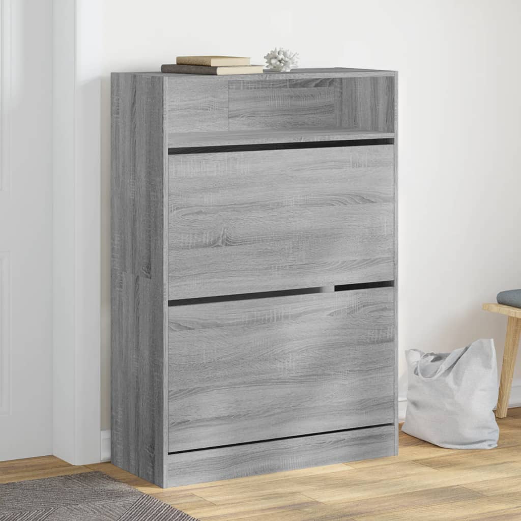 JUNG Vida Schuhschrank mit 2 Klappen Grau Sonoma 80x34x116 cm