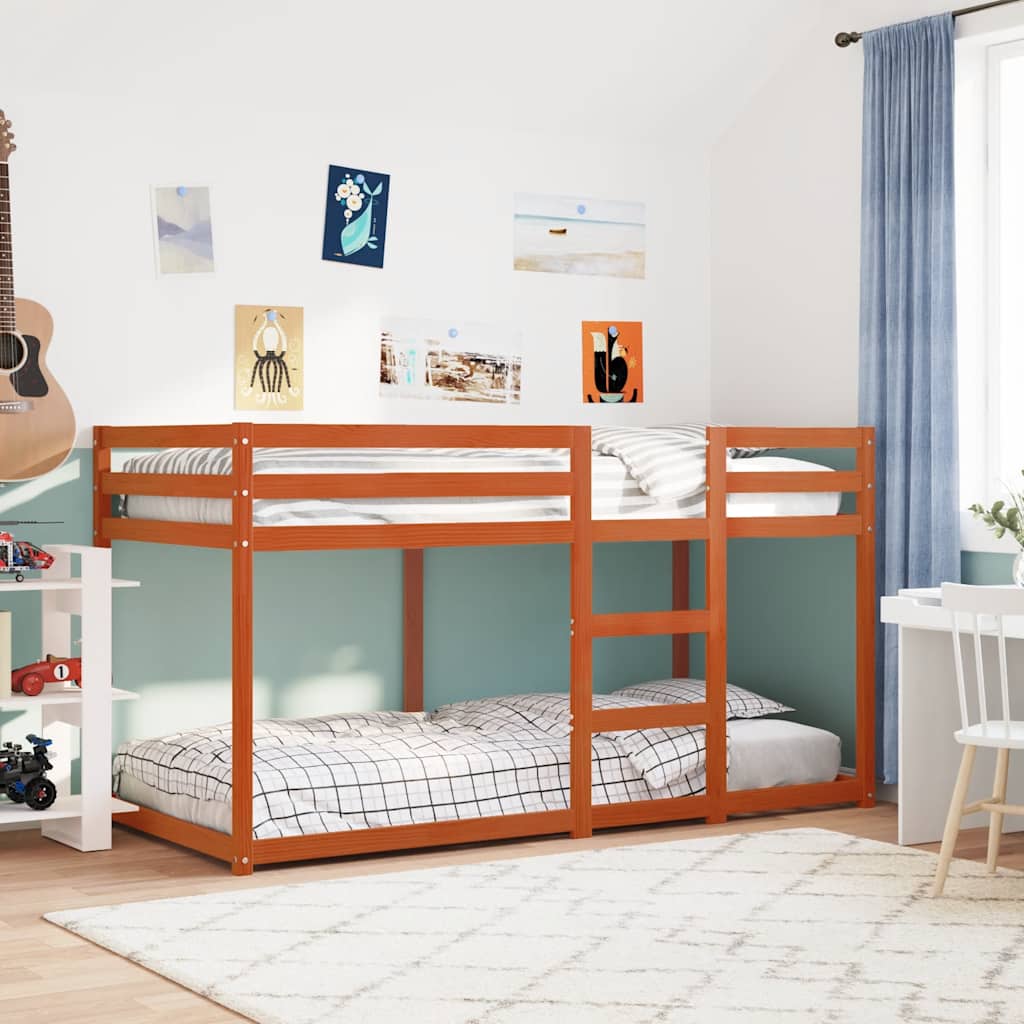 JUNG Vida Etagenbett Wachsbraun 80x200 cm Massivholz Kiefer