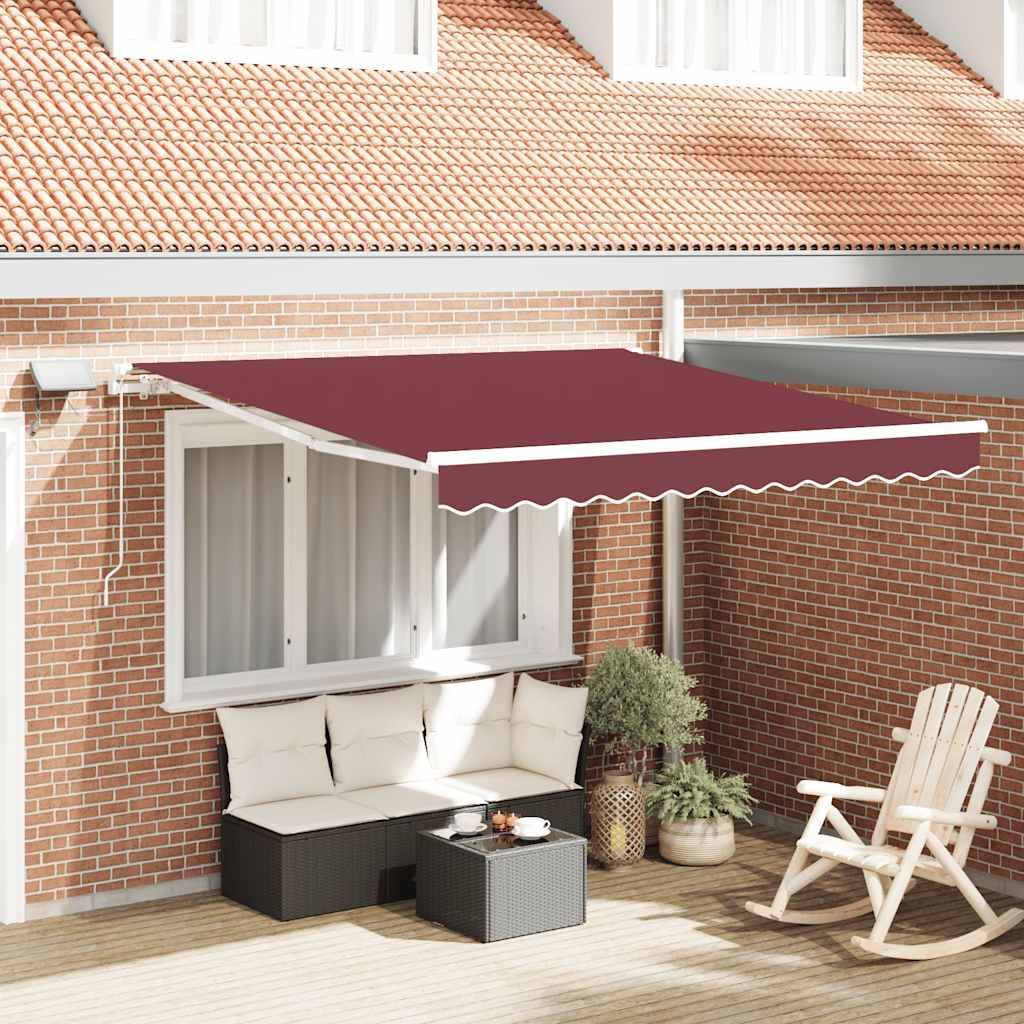 JUNG Vida Markise Manuell mit LED Weinrot 300x250 cm