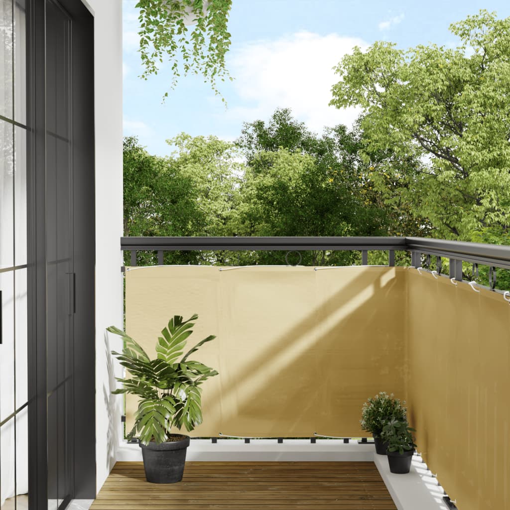 JUNG Vida Balkon-Sichtschutz Sandfarben 90x500 cm 100% Polyester-Oxford