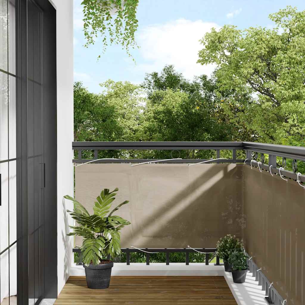 JUNG Vida Balkon-Sichtschutz Taupe 75x800 cm 100 % Polyester-Oxford