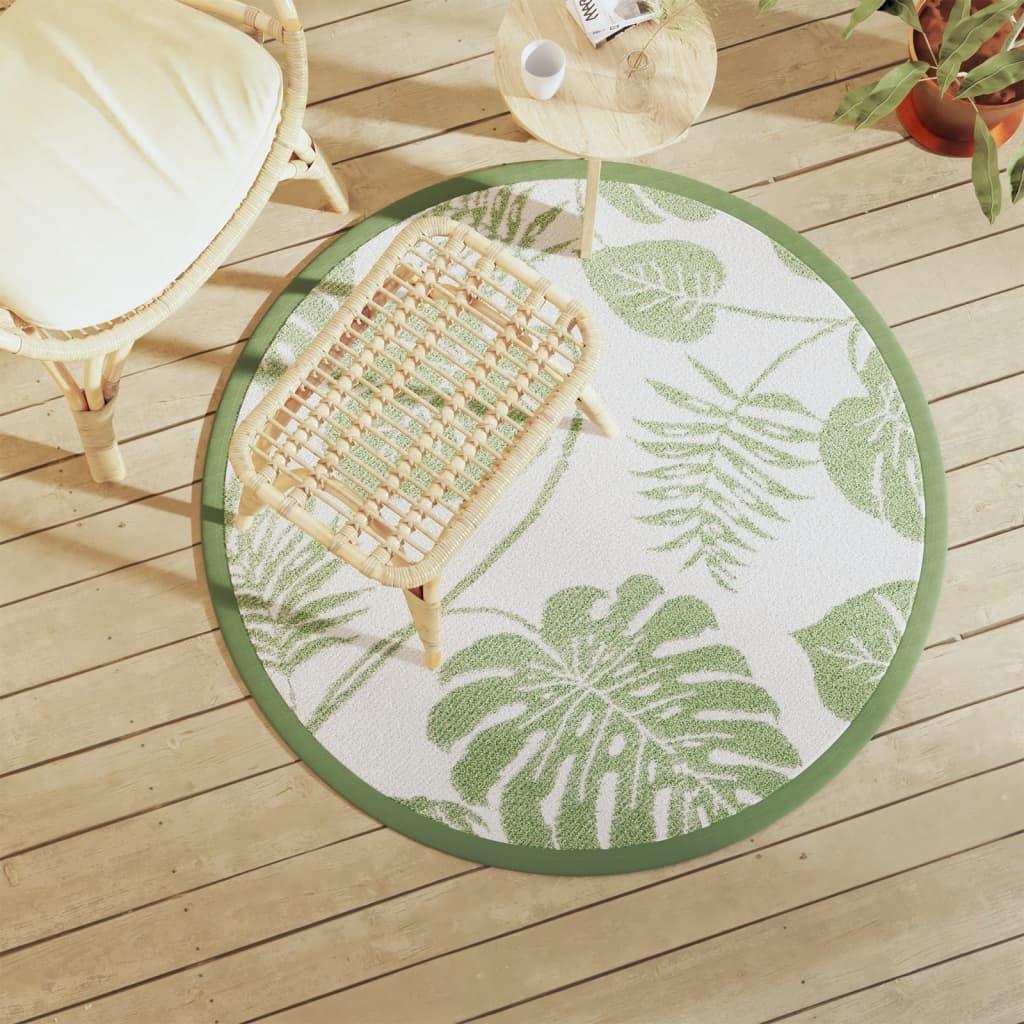 JUNG Vida Outdoor-Teppich ARAKIL Grün Ø120 cm PP