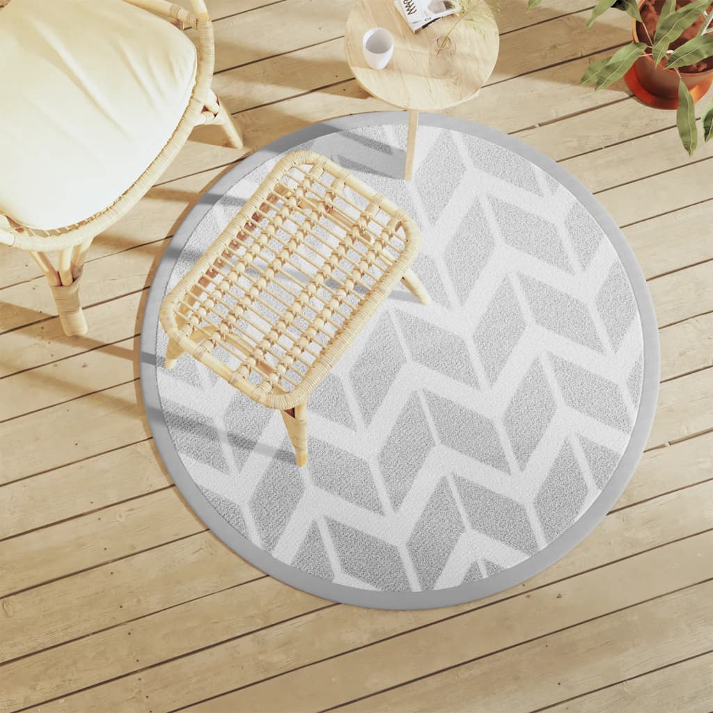 JUNG Vida Outdoor-Teppich ARAKIL Grau Ø120 cm PP