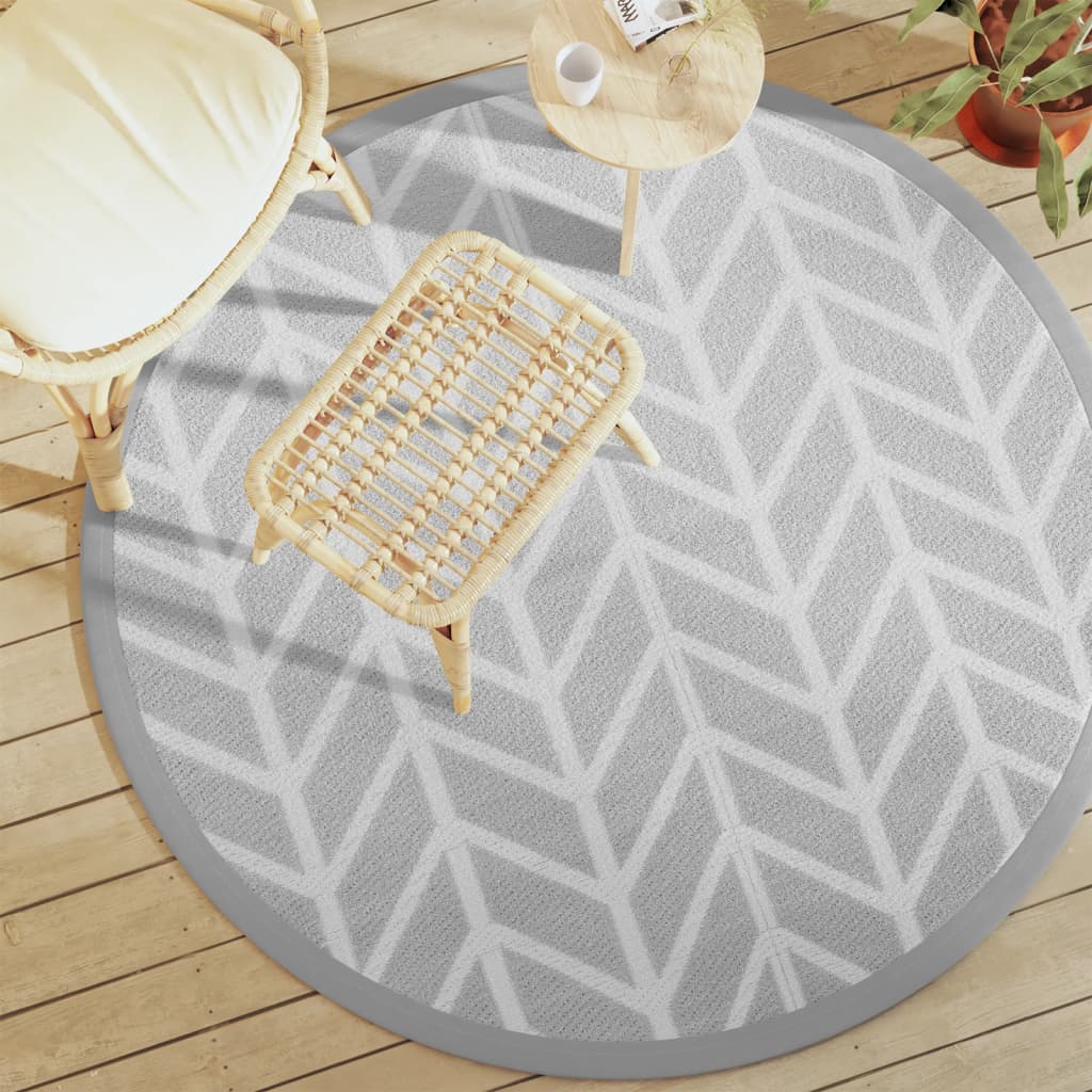 JUNG Vida Outdoor-Teppich ARAKIL Grau Ø160 cm PP