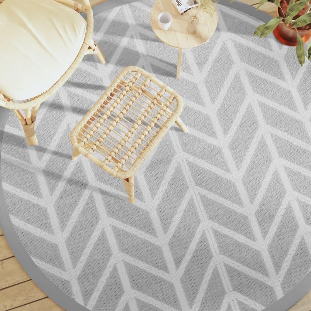 JUNG Vida Outdoor-Teppich ARAKIL Grau Ø200 cm PP