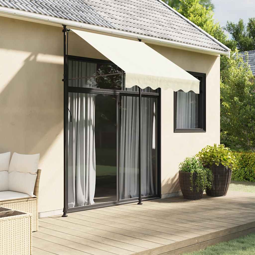 JUNG Vida Markise Einziehbar Creme 150x150 cm Stoff und Stahl