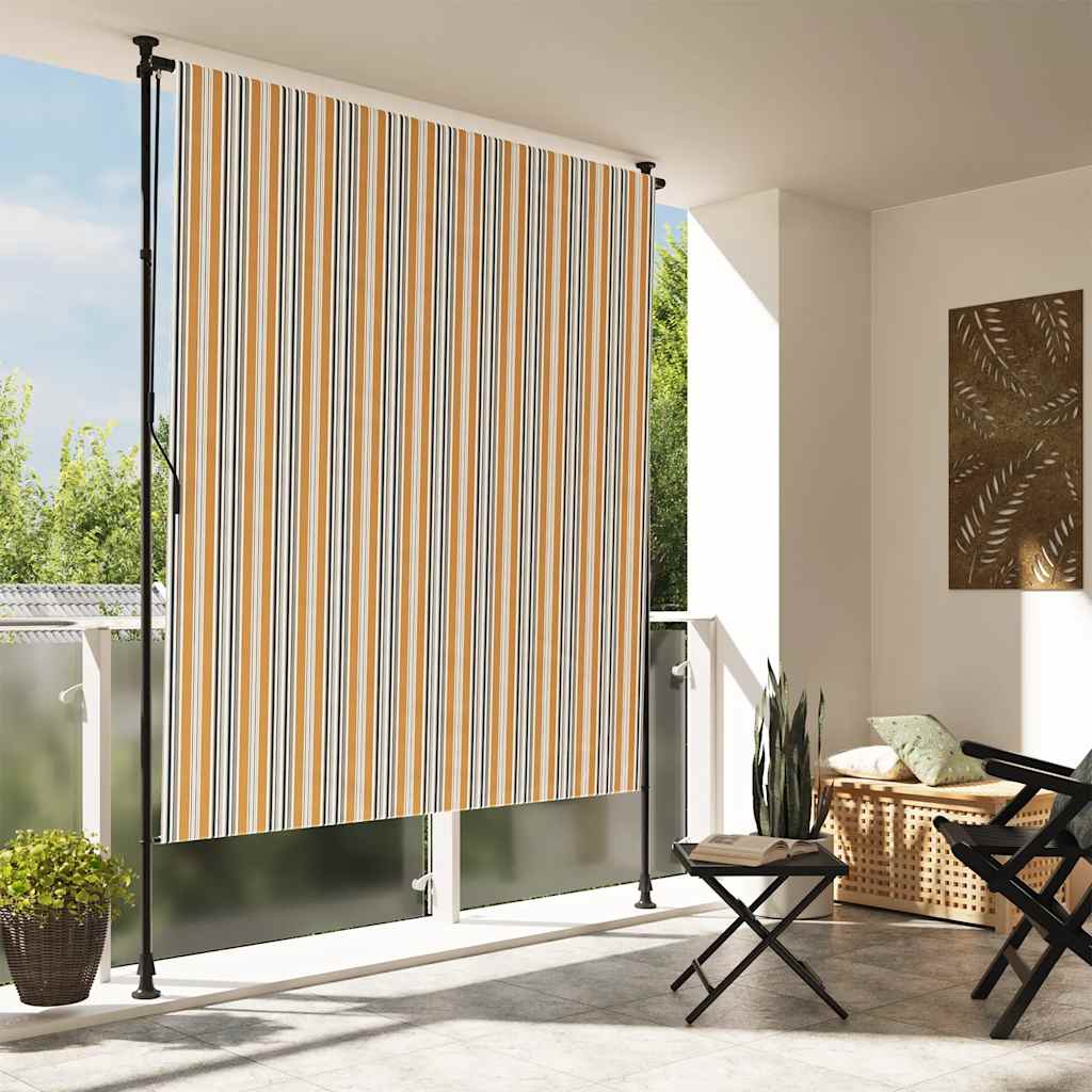 JUNG Vida Außenrollo Gelb und Weiß 150x270 cm Stoff und Stahl