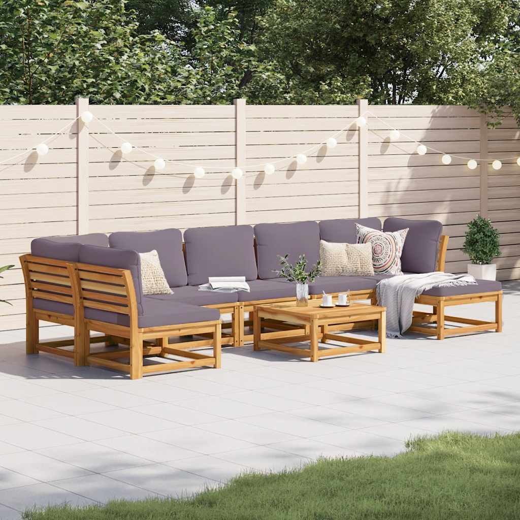 JUNG Vida 8-tlg. Garten-Lounge-Set mit Kissen Massivholz Akazie