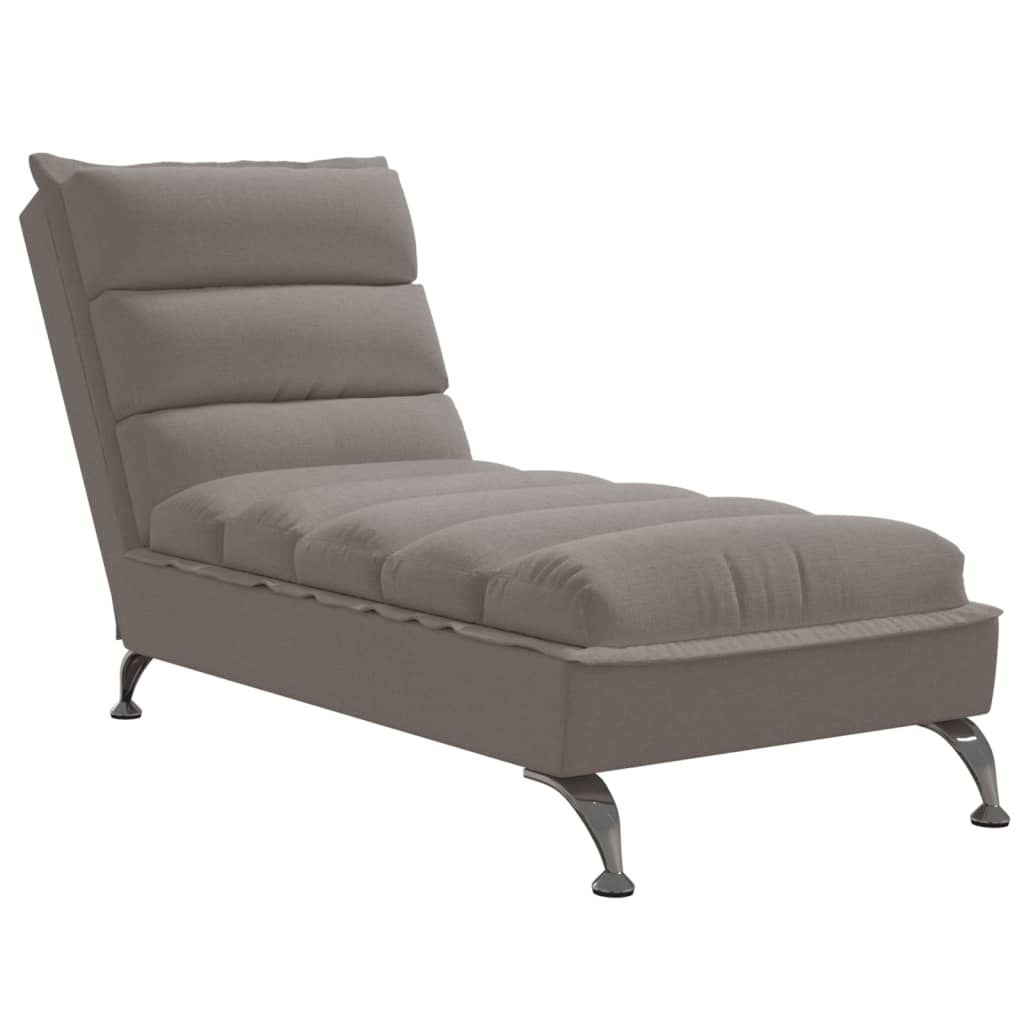 JUNG Vida Chaiselongue mit Kissen Taupe Stoff