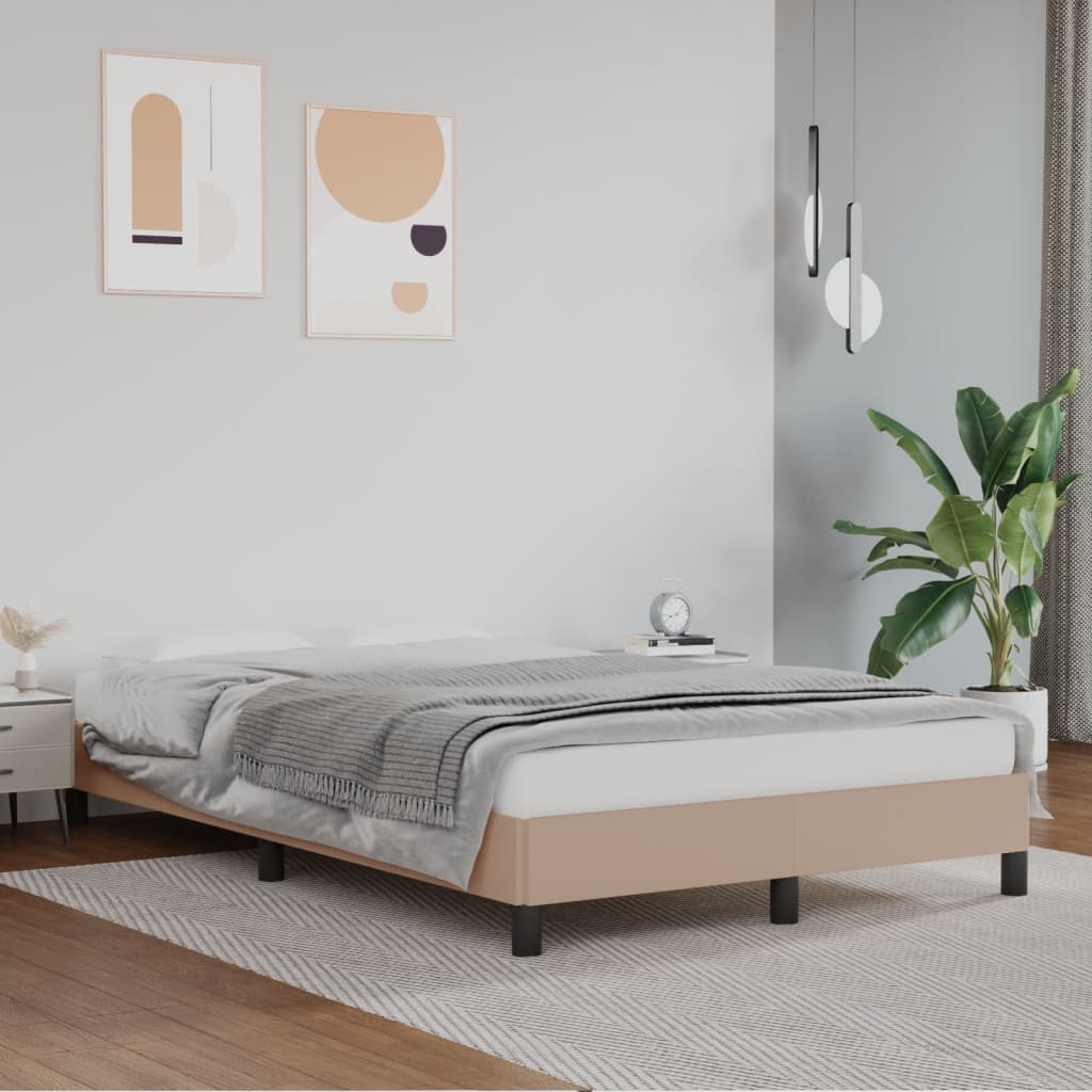 JUNG Vida Bettgestell ohne Matratze Cappuccino-Braun 120x190cm Kunstleder