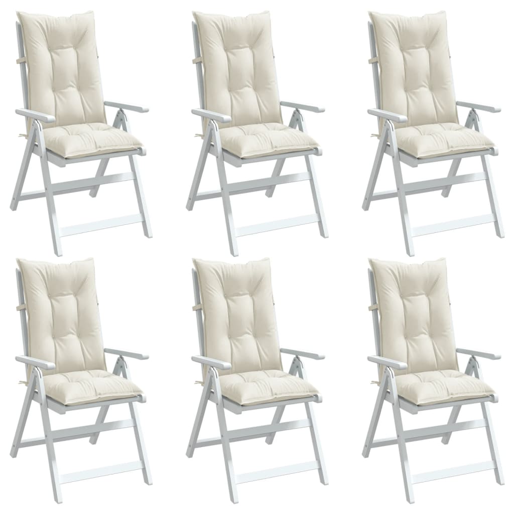 JUNG Vida Hochlehner-Auflagen 6 Stk. Melange Creme 120x50x7 cm Stoff