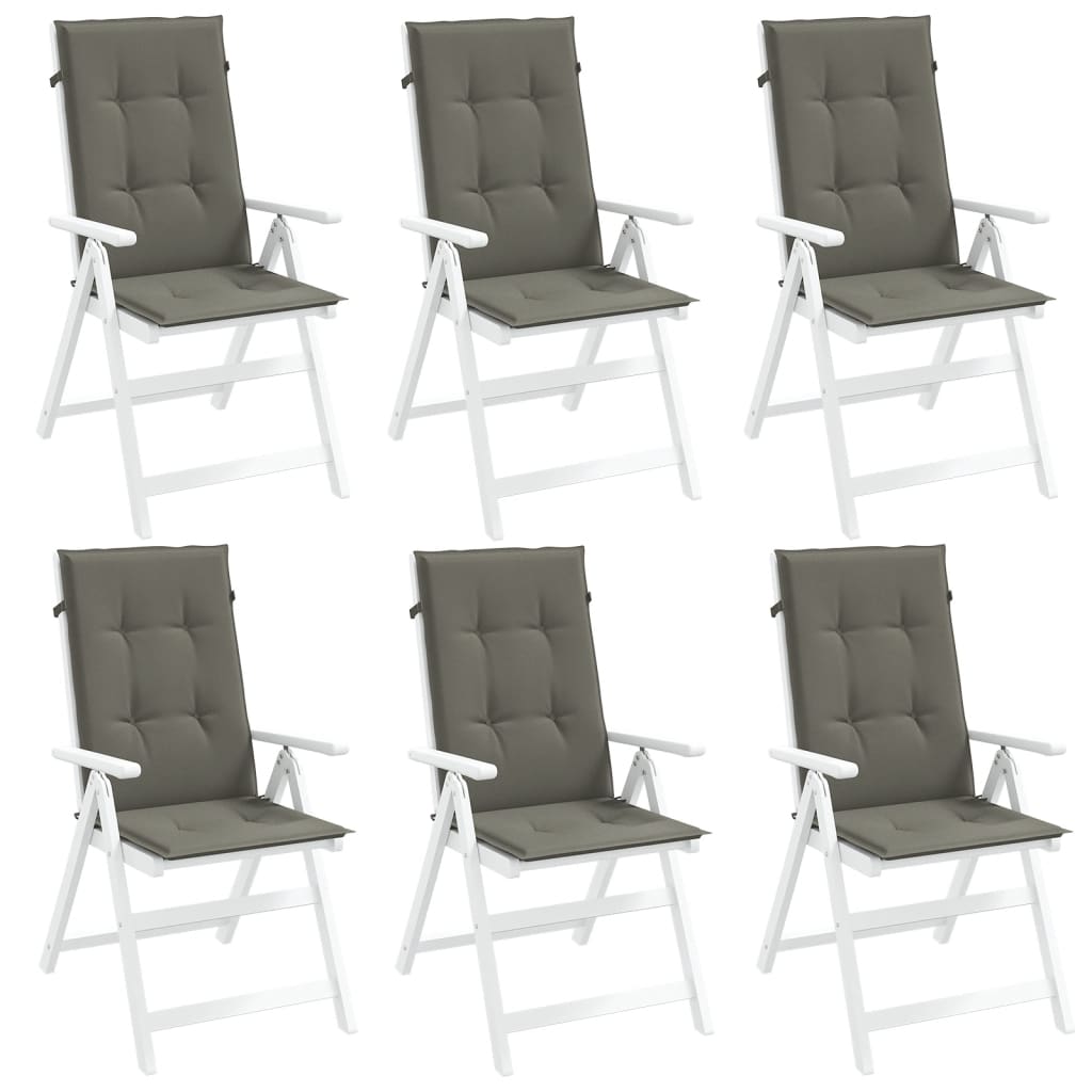 JUNG Vida Hochlehner-Auflagen 6 Stk. Melange Dunkelgrau 120x50x4 cm Stoff