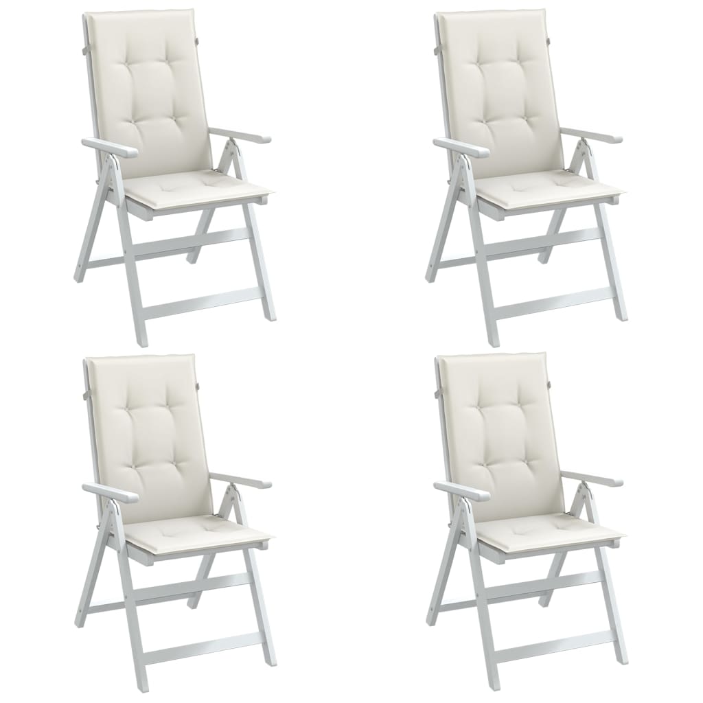 JUNG Vida Hochlehner-Auflagen 4 Stk. Melange Creme 120x50x4 cm Stoff