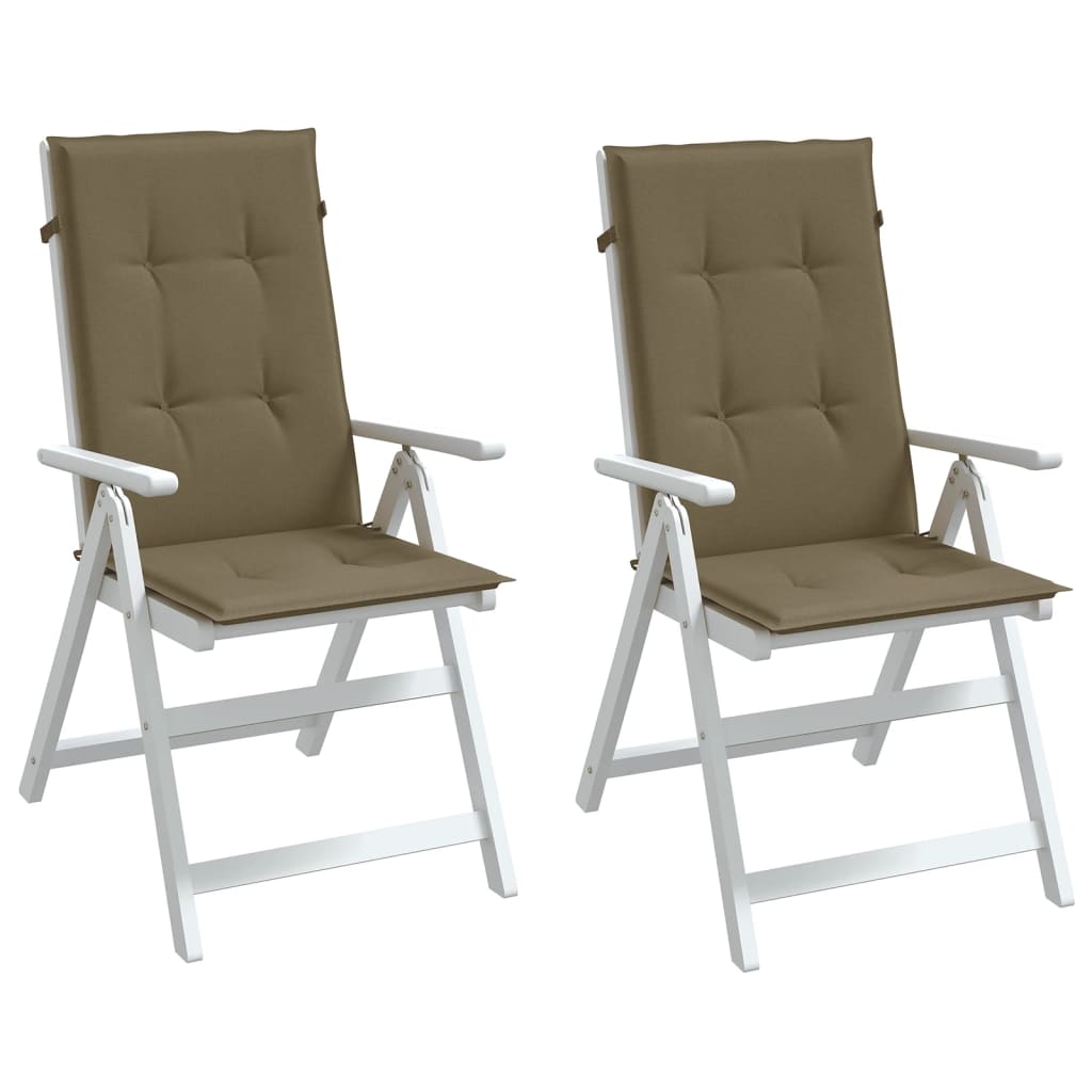 JUNG Vida Hochlehner-Auflagen 2 Stk. Melange Taupe 120x50x4 cm Stoff