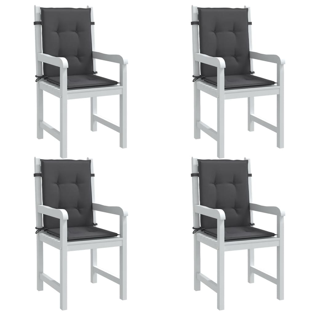 JUNG Vida Niedriglehner-Auflagen 4 Stk Melange Anthrazit 100x50x4cm Stoff