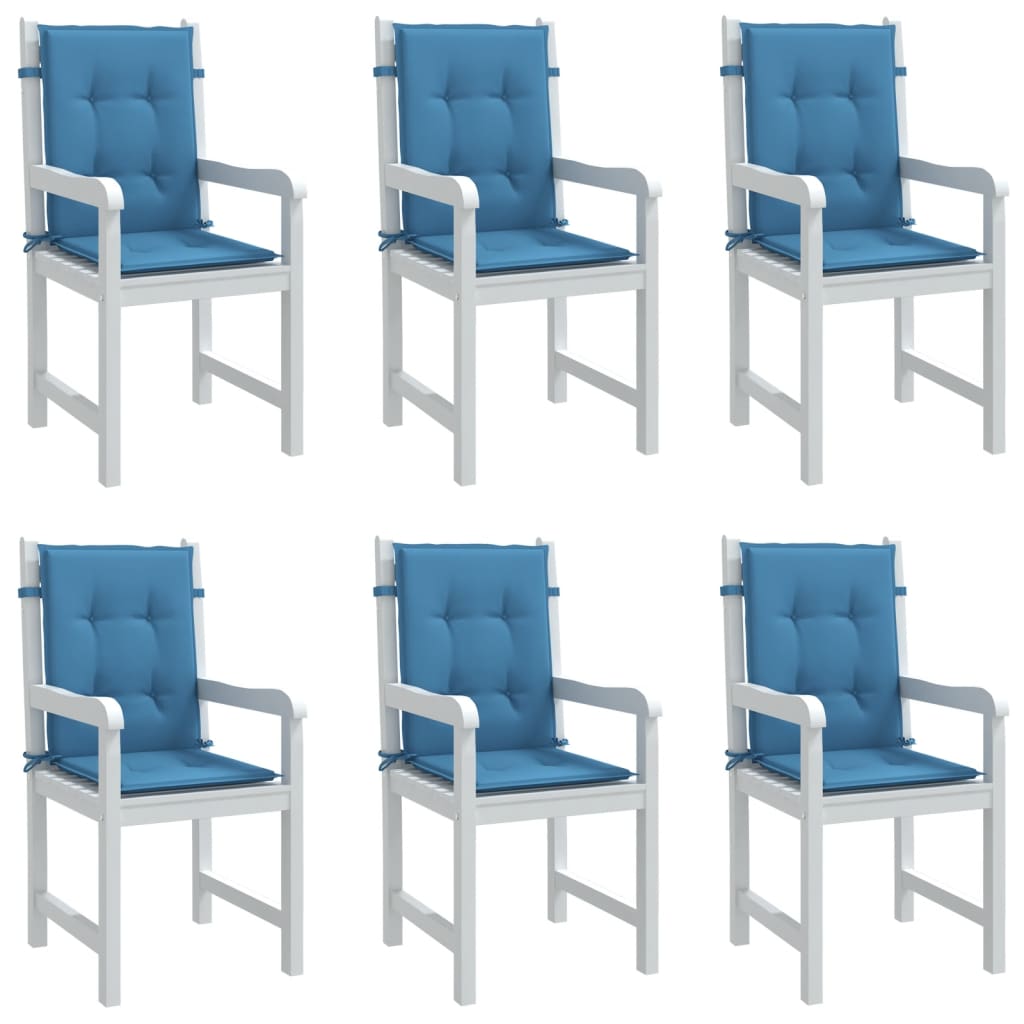 JUNG Vida Niedriglehner-Auflagen 6 Stk. Melange Blau 100x50x4 cm Stoff