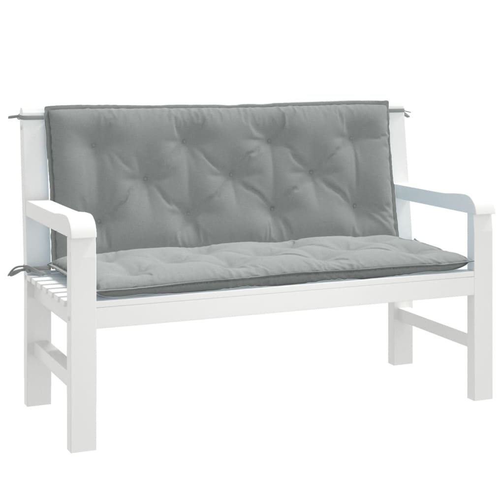 JUNG Vida Gartenbank-Auflagen 2 Stk. Melange Hellgrau 120x50x7 cm Stoff