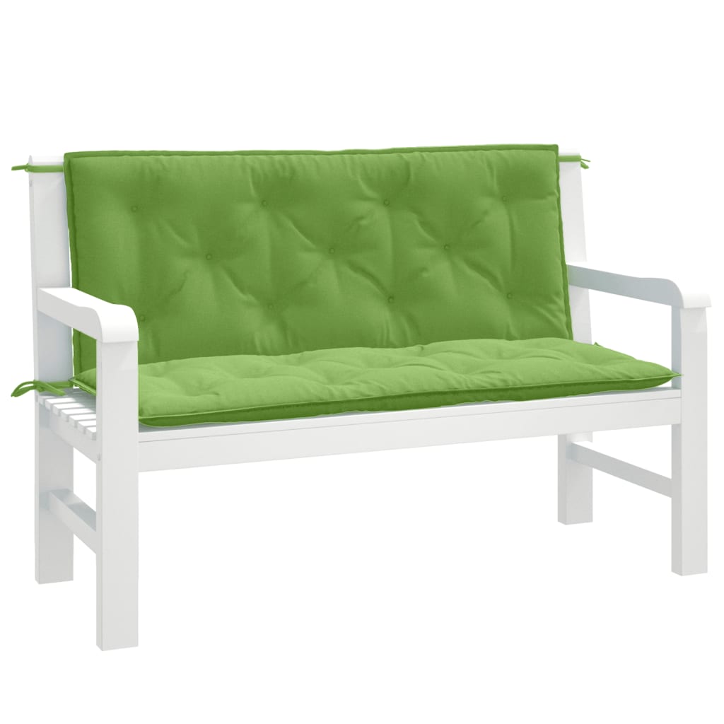 JUNG Vida Gartenbank-Auflagen 2 Stk. Melange Grün 120x50x7 cm Stoff