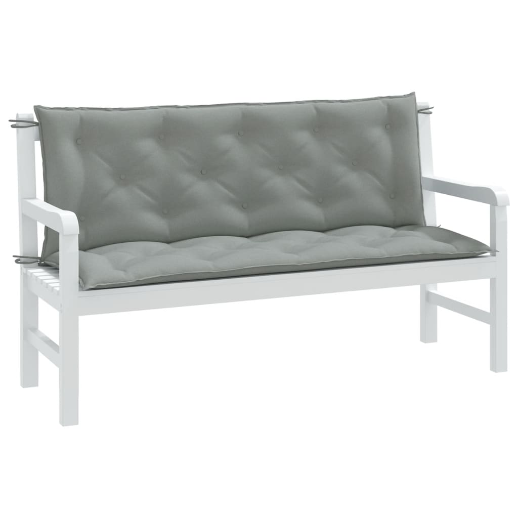 JUNG Vida Gartenbank-Auflagen 2 Stk. Melange Hellgrau 150x50x7 cm Stoff