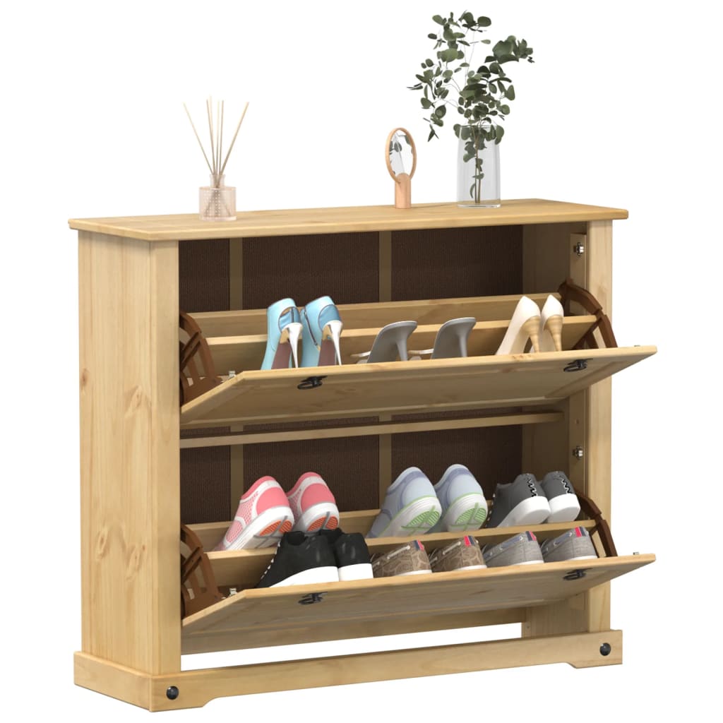 JUNG Vida Schuhschrank Corona 99x32x85 cm Massivholz Kiefer