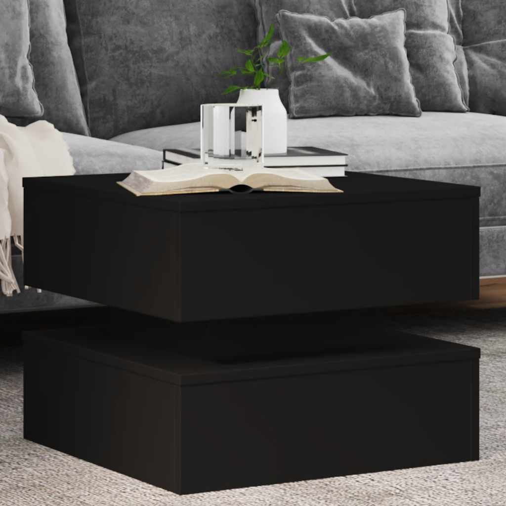 JUNG Vida Couchtisch mit LED-Leuchten Schwarz 50x50x40 cm