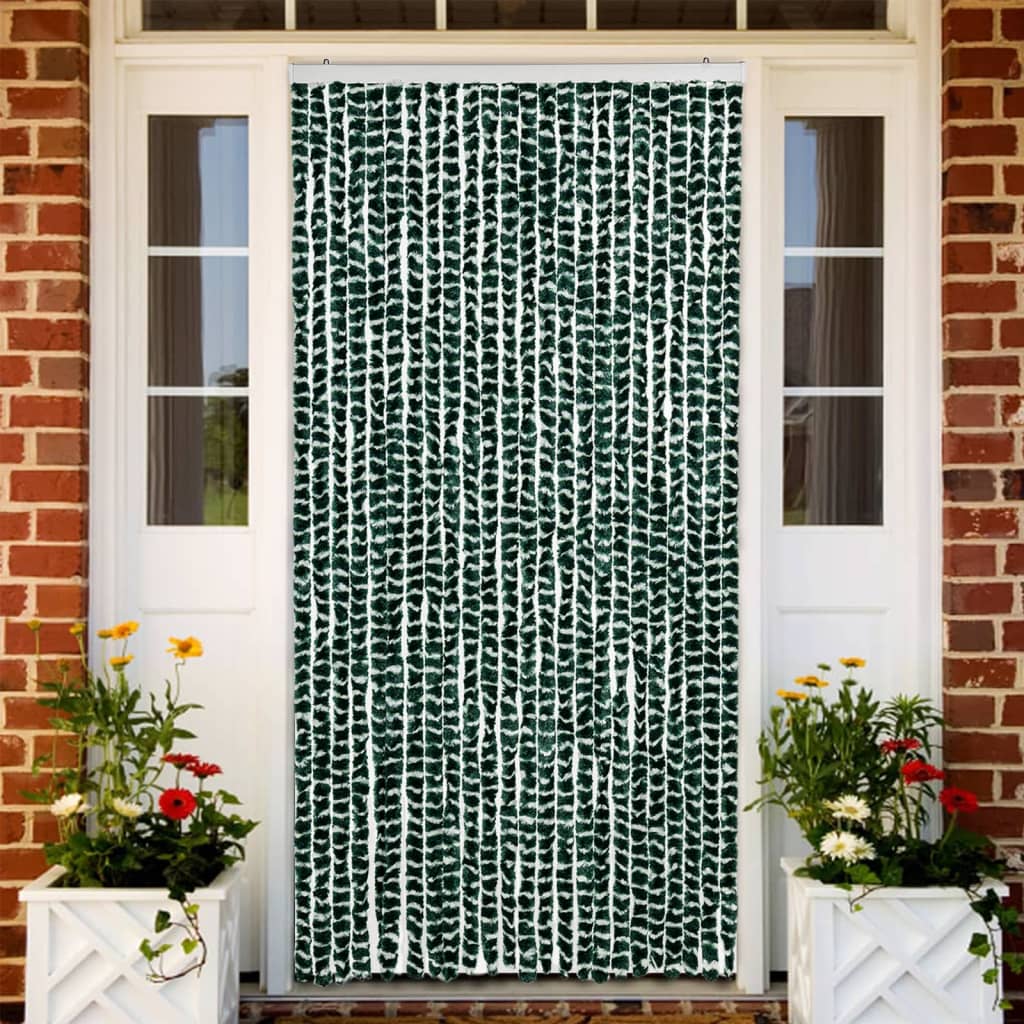 JUNG Vida Fliegenvorhang Grün und Weiß 100x200 cm Chenille