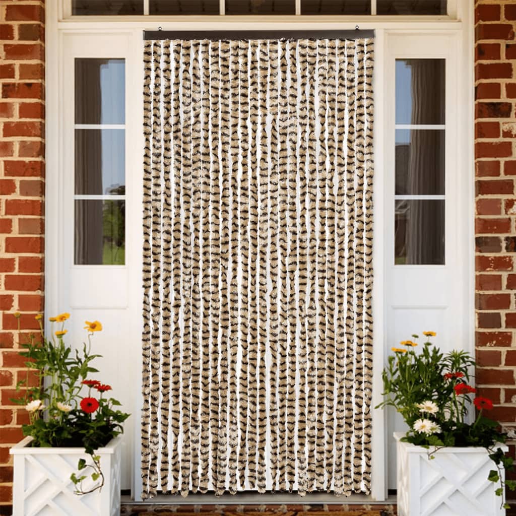 JUNG Vida Fliegenvorhang Beige und Braun 100x200 cm Chenille