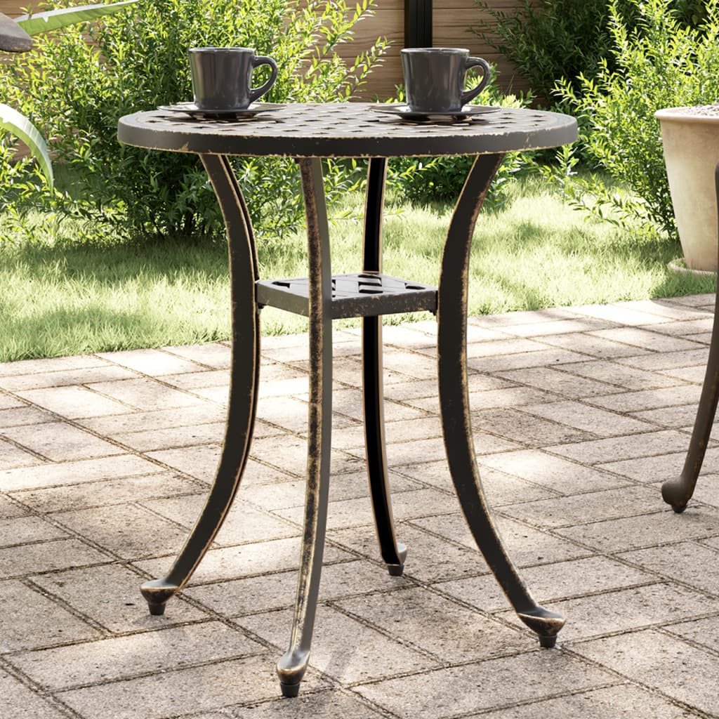 JUNG Vida Gartentisch Bronzen Ø48x53 cm Aluminiumguss