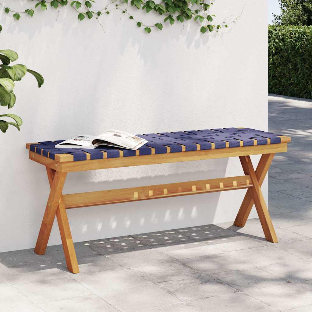 JUNG Vida Gartenbank Dunkelblau Massivholz Akazie und Stoff